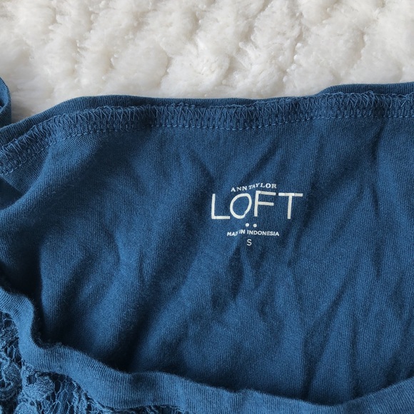 Ann Taylor Loft Blue Lace Shirt - Picture 3 of 4